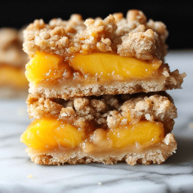 Easy & Quick Peach Crumble Bars Dessert