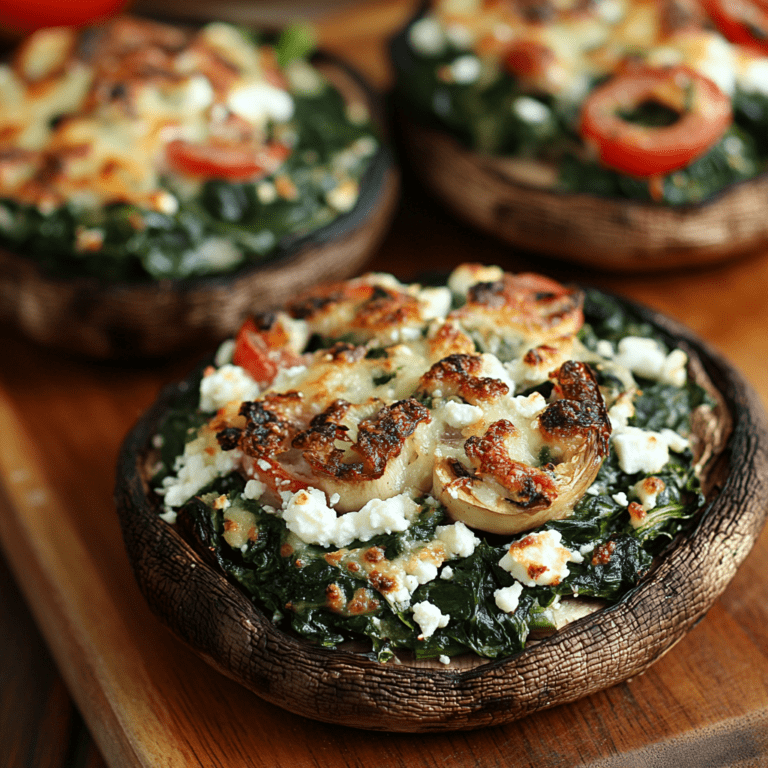 Easy and Quick Feta and Spinach Stuffed Mushrooms