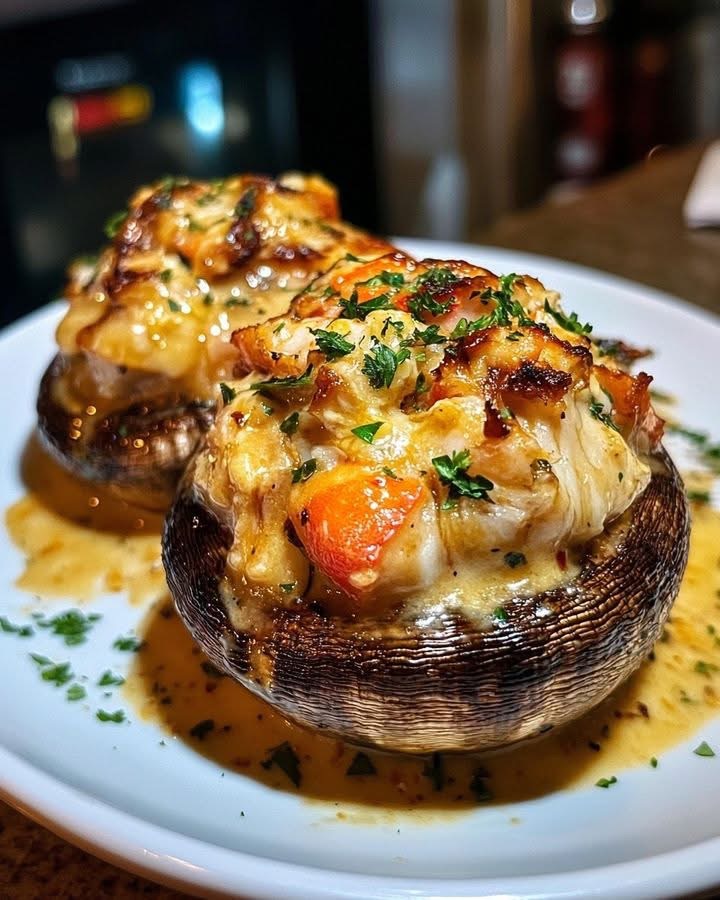 Creamy Crab-Stuffed Portobello Mushrooms