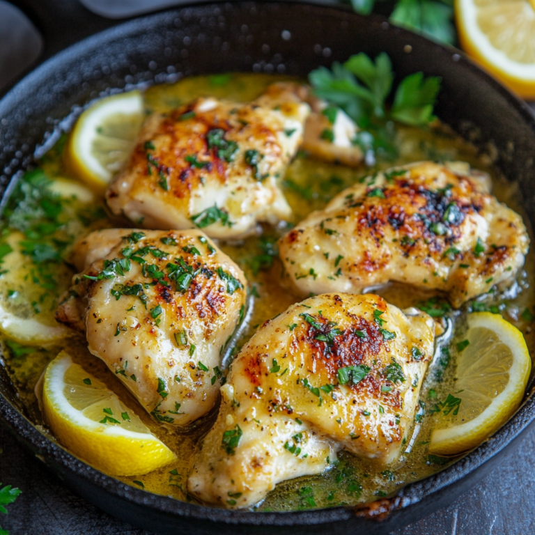 Grilled Stovetop Juicy Lemon and Garlic Butter Chicken