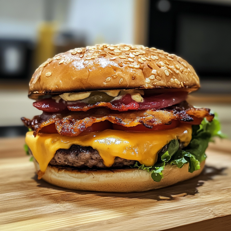 Best American Favorite at Home Bacon Juicy Cheeseburger Recipe