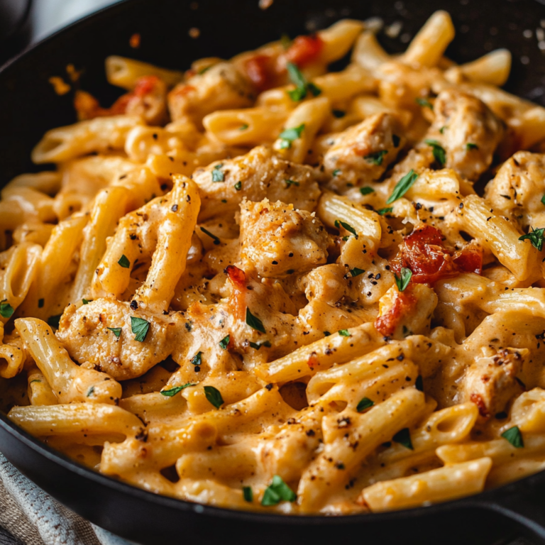 Spicy Chicken Creamy Pasta with Sun Dried Tomatoes