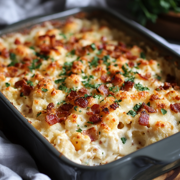 Best Mashed Cauliflower Cheese Bacon Casserole