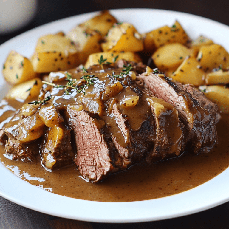 Easy Quick Roast Beef with Brown Gravy & Potatoes