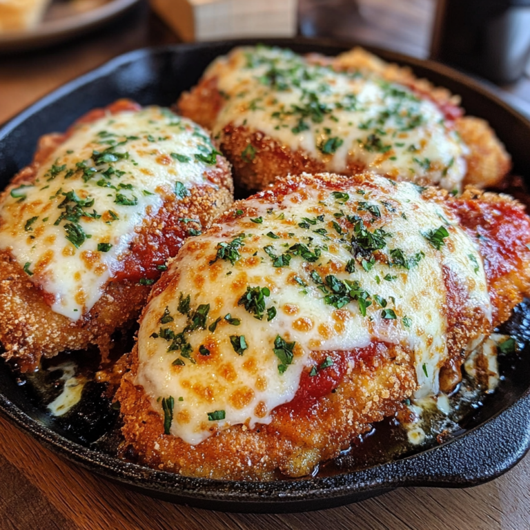 Easy Quick Fried Chicken Parm Cutlet with Marinara Sauce & Parmesan Cheese