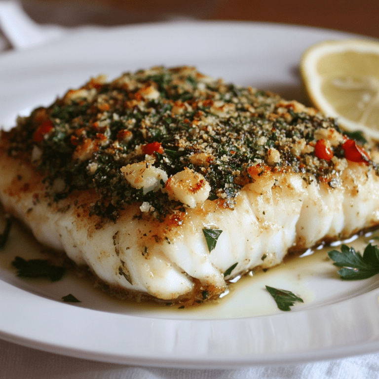 Baked Cod with Herb Crust Recipe