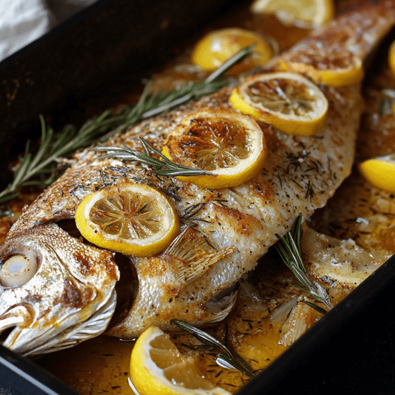 Whole Baked Snapper with Lemon and Rosemary Recipe