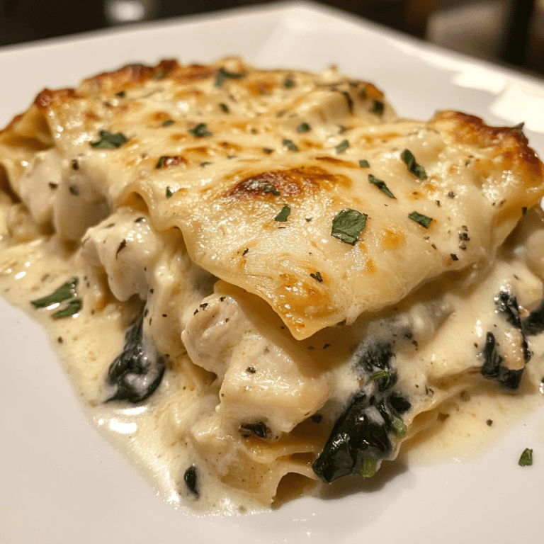 Creamy Chicken and Spinach White Sauce Lasagna Recipe