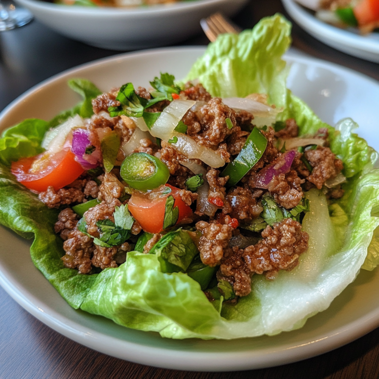 Easy Thai Ground Beef Lettuce Wraps Recipe