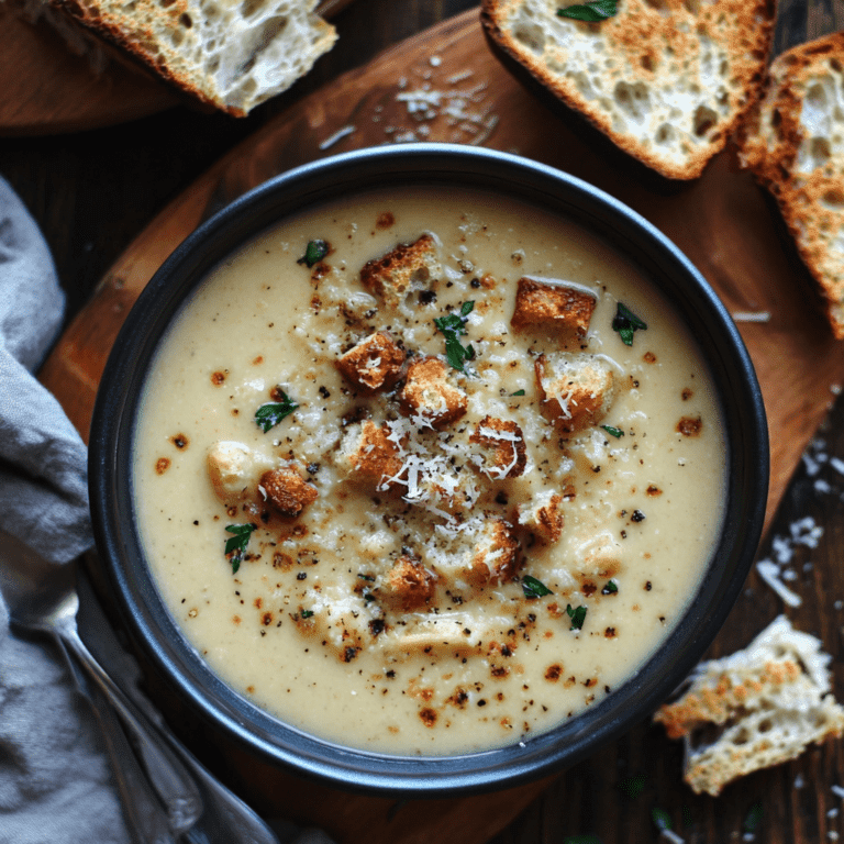 Easy Roasted Garlic Parmesan Soup